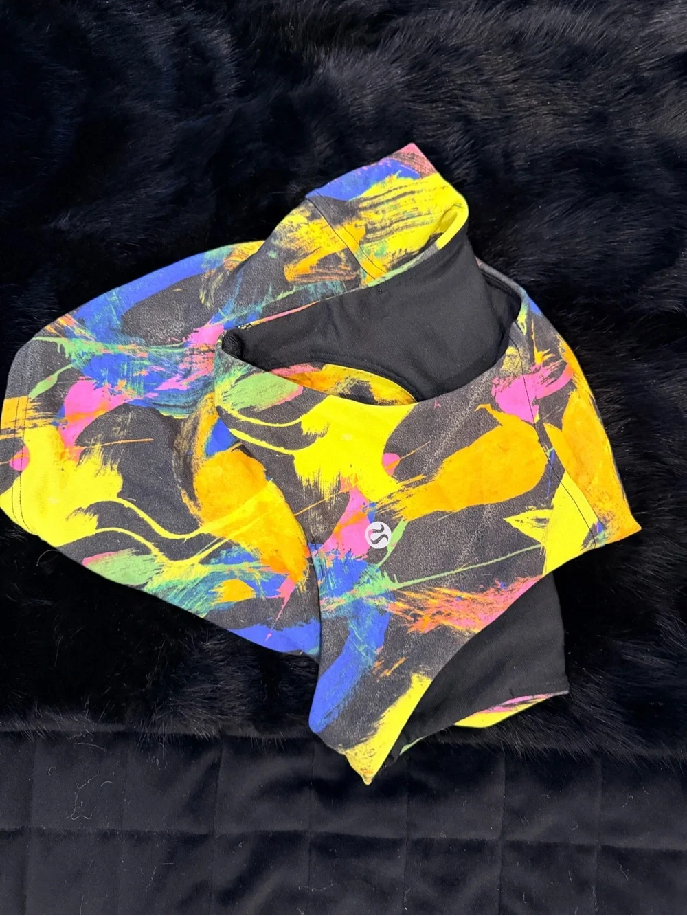 Lululemon Multicolor Abstract Print High-Waist Leggings & Sports Bra Set, Size 2